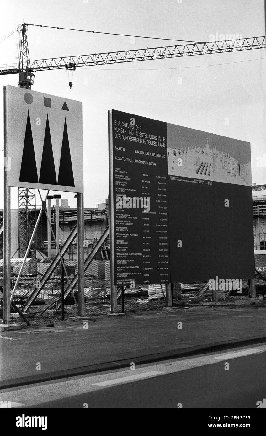 Deutschland, Bonn, 04.02.1990 Archiv-Nr.: 13-03-34 Baustellen in Bonn Foto: Neubau Kunst- und Ausstellungshalle [automatisierte Übersetzung] Stockfoto