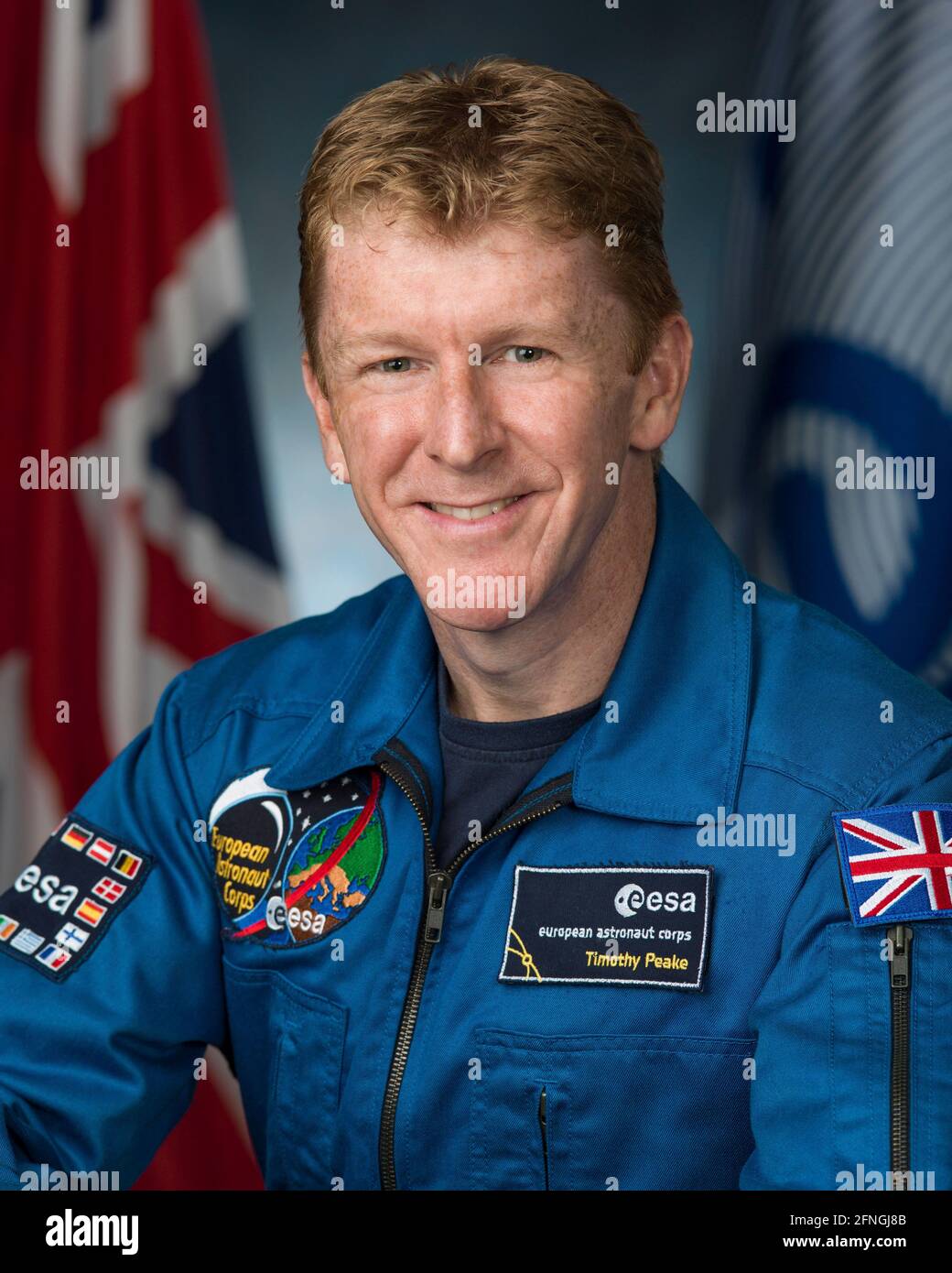 PARIS, FRANKREICH - um 2015 - Porträt des britischen Astronauten Tim Peake am Hauptsitz der Europäischen Weltraumorganisation in Paris, Frankreich - Foto: Geopix/es Stockfoto