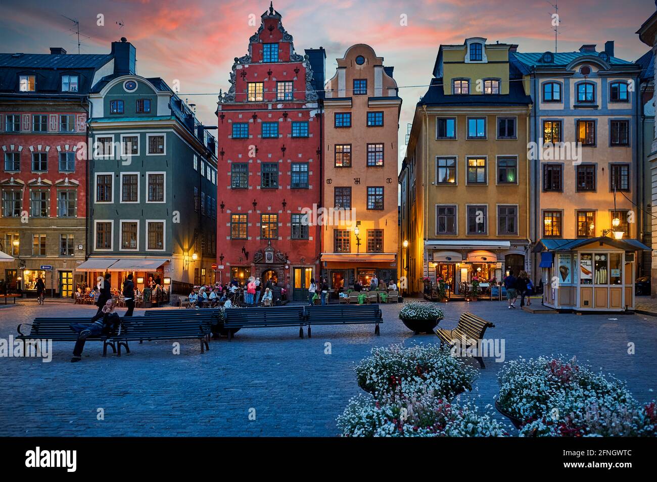 Stortorget Platz in Gamla Stan, die Altstadt von Stockholm, Schweden. Stockfoto