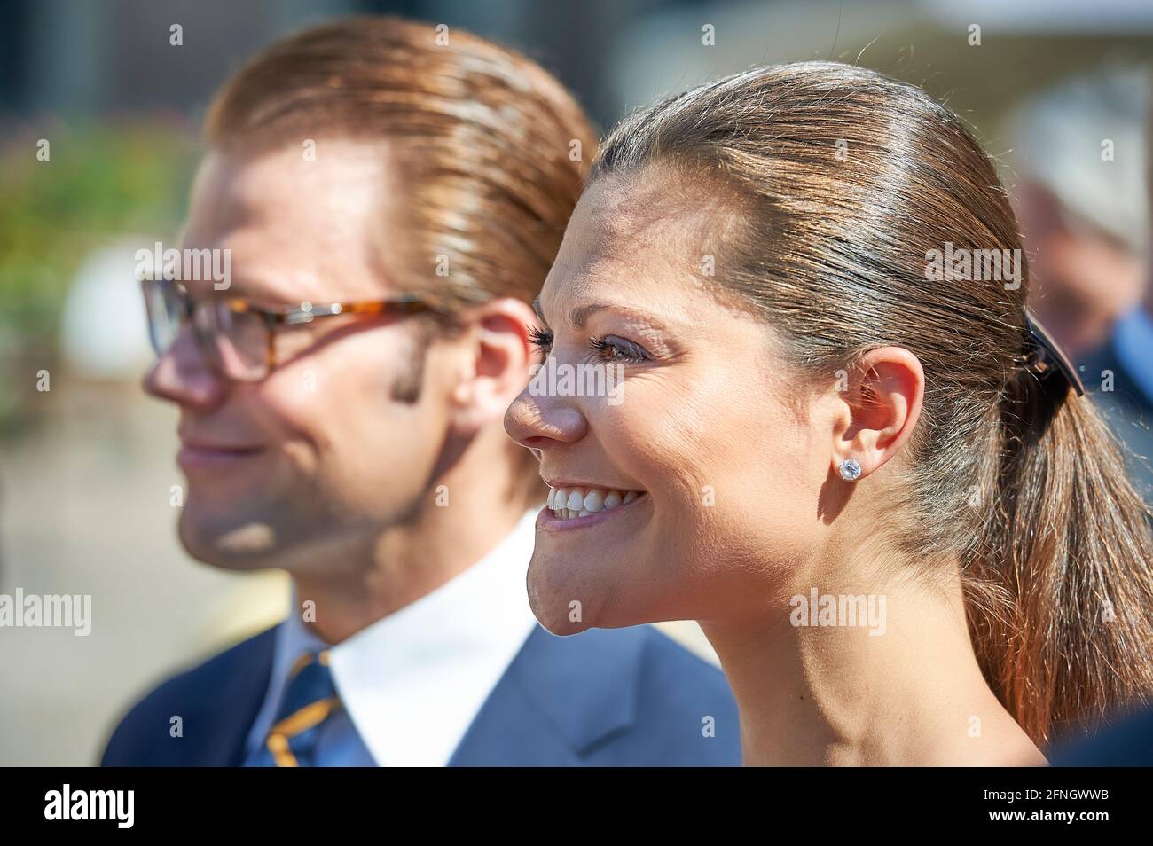 Kronprinzessin Victoria von Schweden und ihr Ehemann Prinz Daniel Westling, Herzog von Västergötland in Stockholm, Schweden Stockfoto