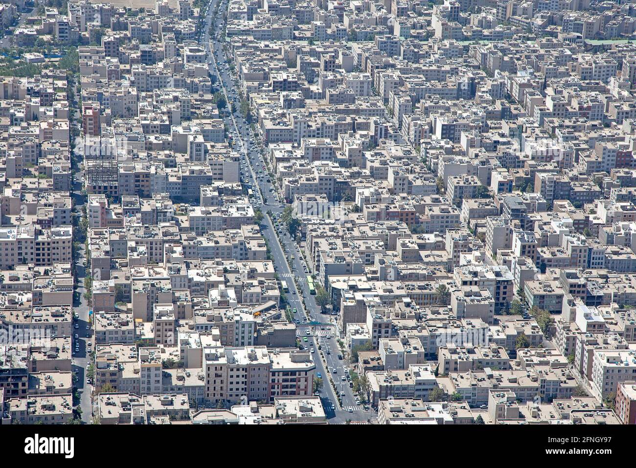 View from Milad Turm on the Stadt Teheran, Iran Stockfoto
