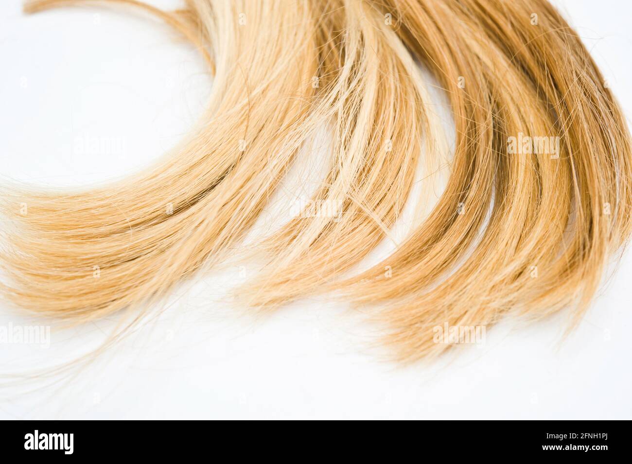 Lock von blonden Haaren Stockfoto