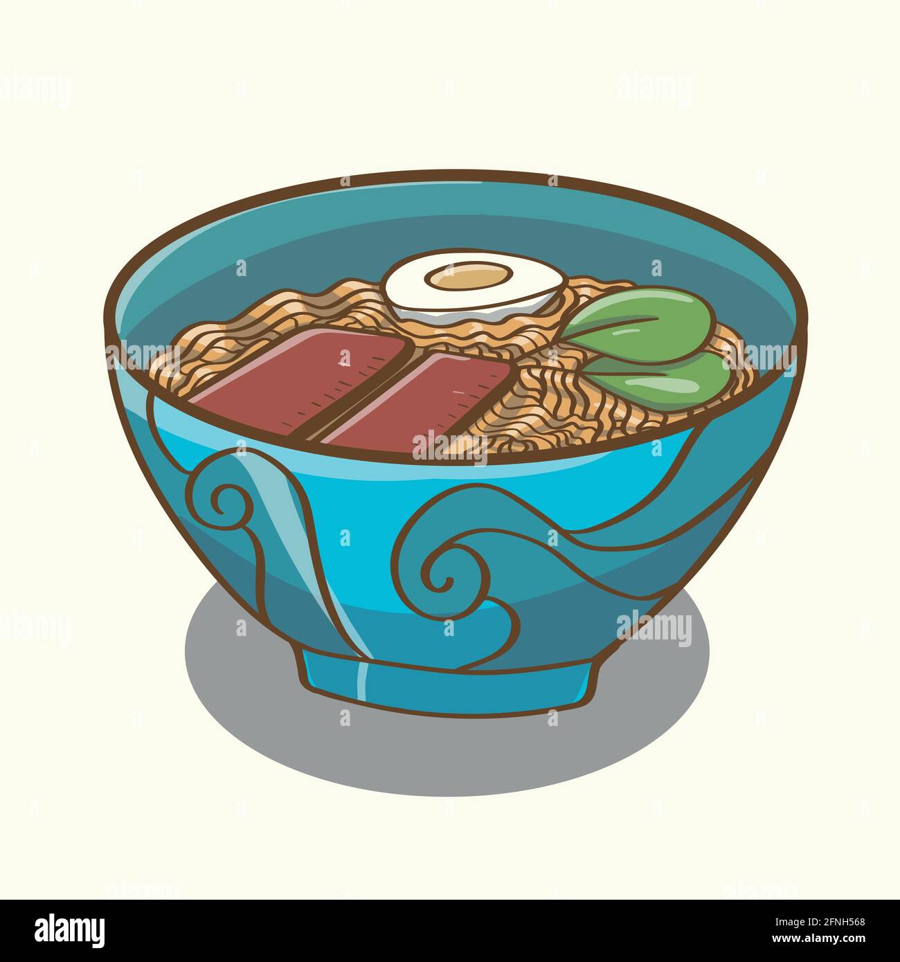 Cartoon Vektor Nudeln Suppe isoliert Stock Vektor