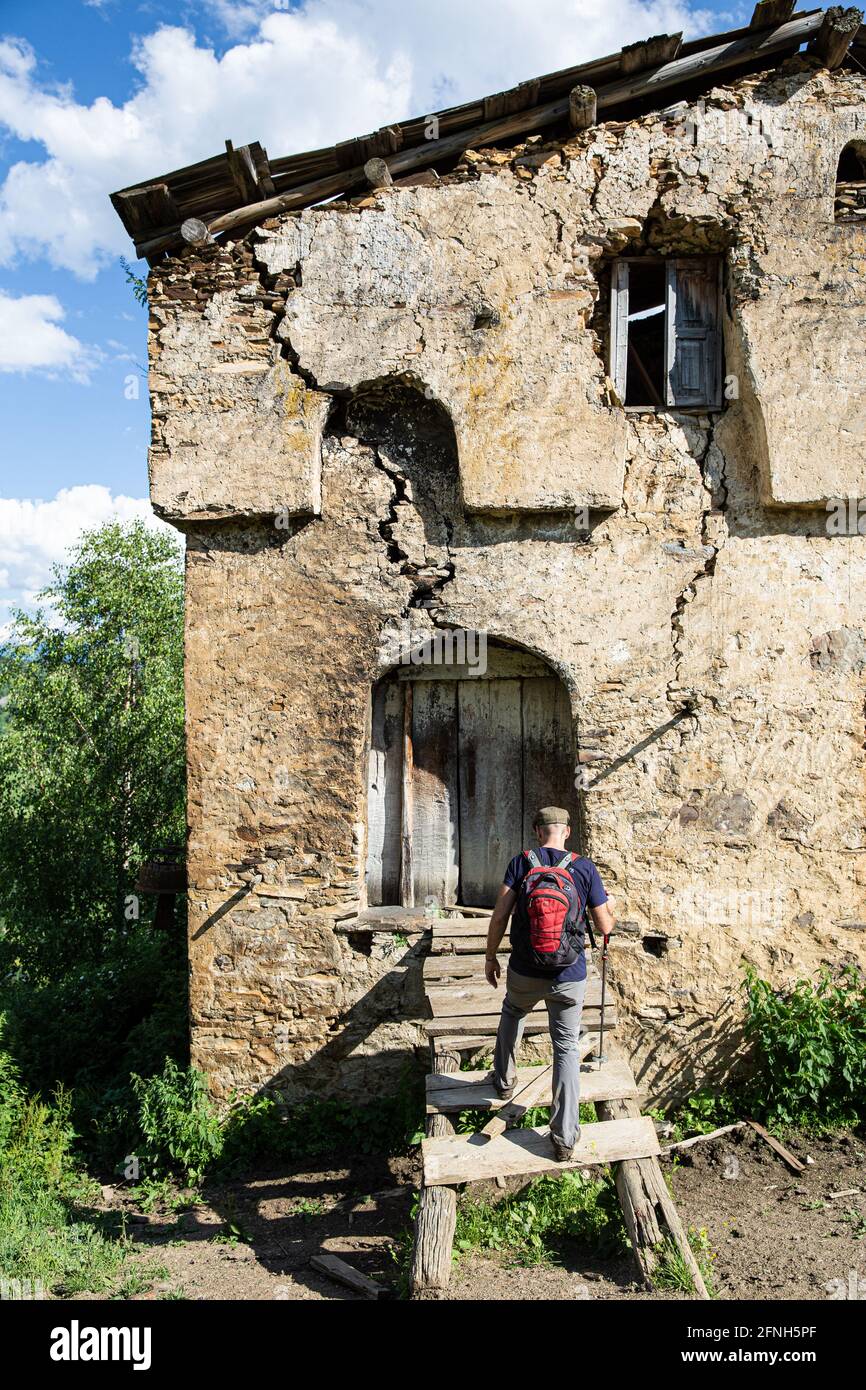 Wandern in der Republik Georgien Stockfoto