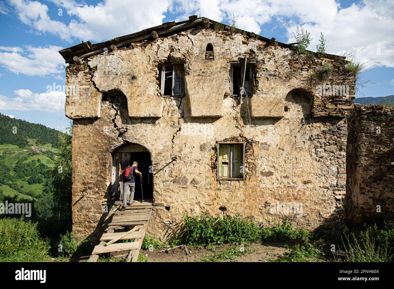 Wandern in der Republik Georgien Stockfoto