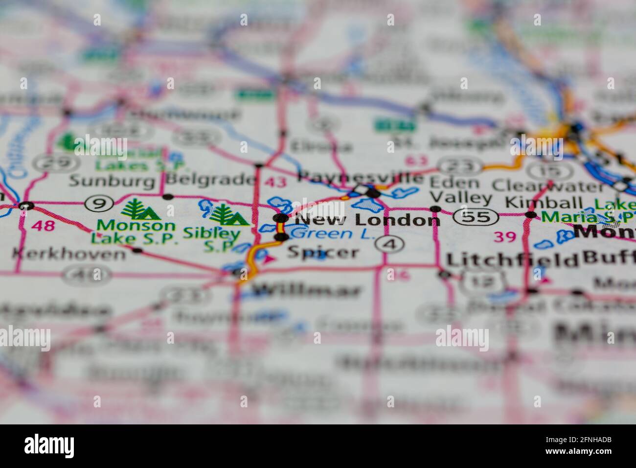 Karte von new london minnesota Fotos und Bildmaterial in hoher