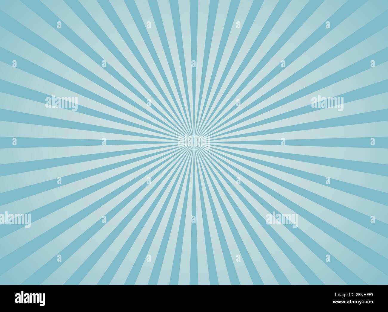 Sonnenlicht breiter horizontaler Hintergrund. Blauer Hintergrund. Fantasy Vector Illustration. Magic Sun Beam ray Sunburst Muster Hintergrund. Retro c Stock Vektor