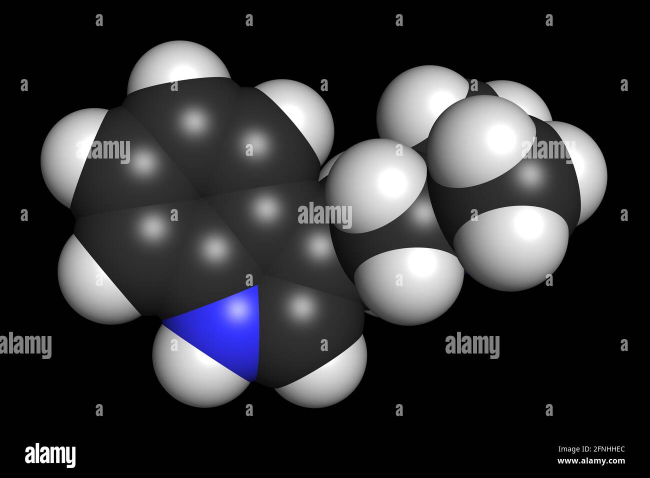 DMT Dimethyltryptamin Psychedelic Drug Molecule 3D rendern chemische Struktur Stockfoto