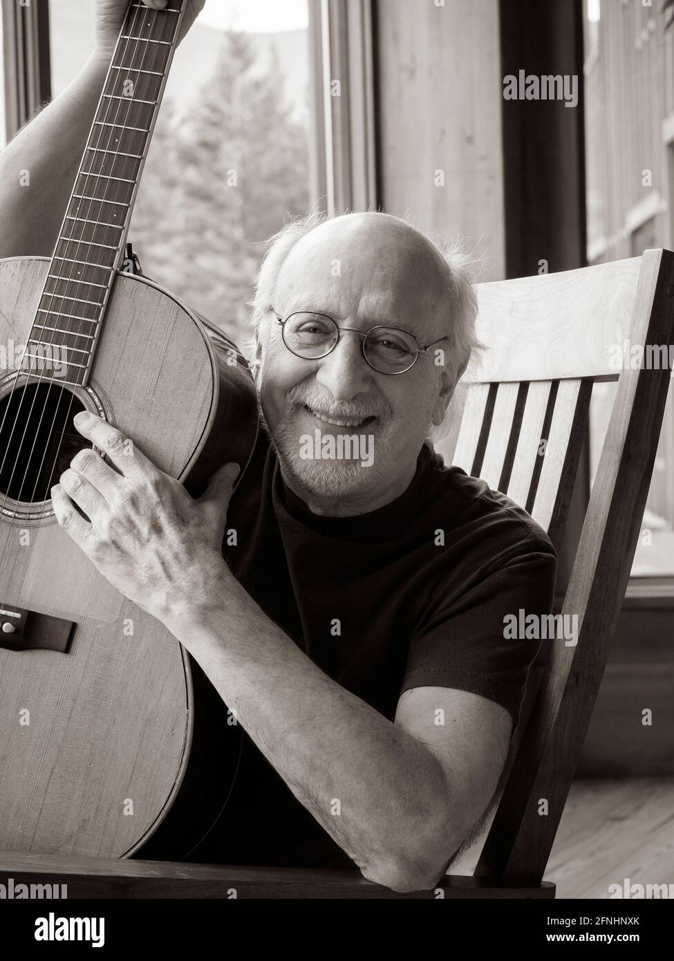 Folksänger Peter Yarrow der 1960er-Jahre Folk-gruppe Peter Paul und Maria. Stockfoto