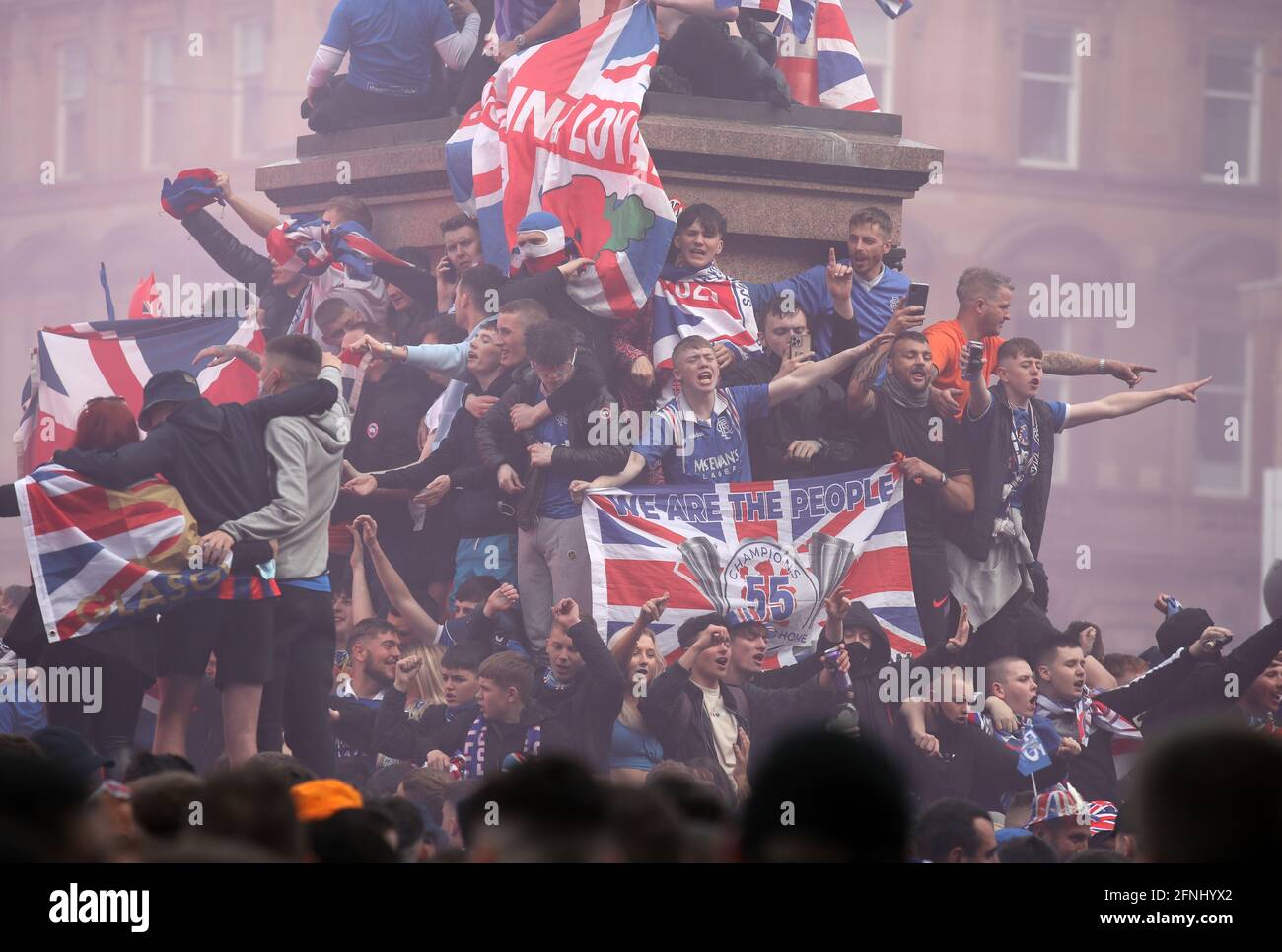 RangersFans feiern den Sieg der schottischen Premiership im