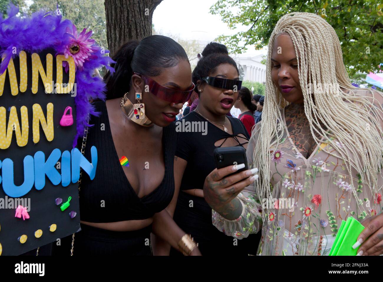 28. September 2019 - Washington, DC USA: Transgender-Menschenrechtsaktivisten und Familien versammeln sich, um während des National Trans Visibility March das Bewusstsein zu schärfen Stockfoto