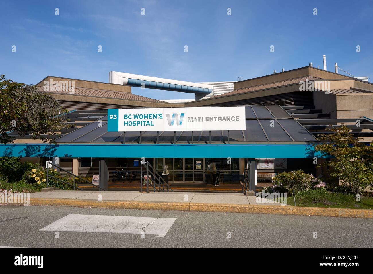 Haupteingang des BC Women's Hospital, Vancouver, British Columbia, Kanada Stockfoto