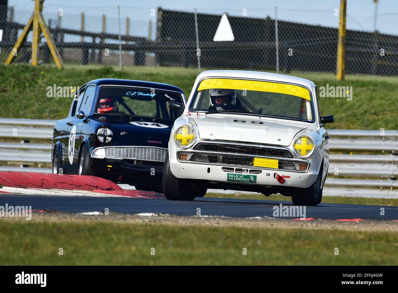 Bob Bullen, Ford Lotus Cortina, Historic Touring Car Championship, Historic Sports Car Club, HSCC, Jim Russell Trophy Meeting, April 2021, Snetterton, Stockfoto