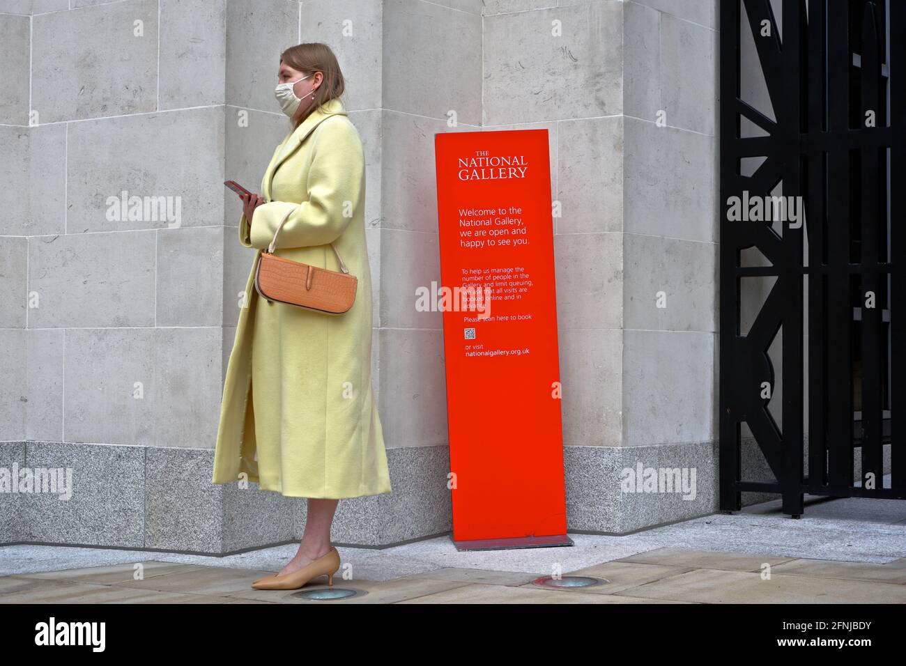 London (UK), 17. Mai 2021: Die National Art Gallery wurde heute nach einer dreimonatigen Sperre aufgrund der kovidischen Pandemie wieder eröffnet. Stockfoto