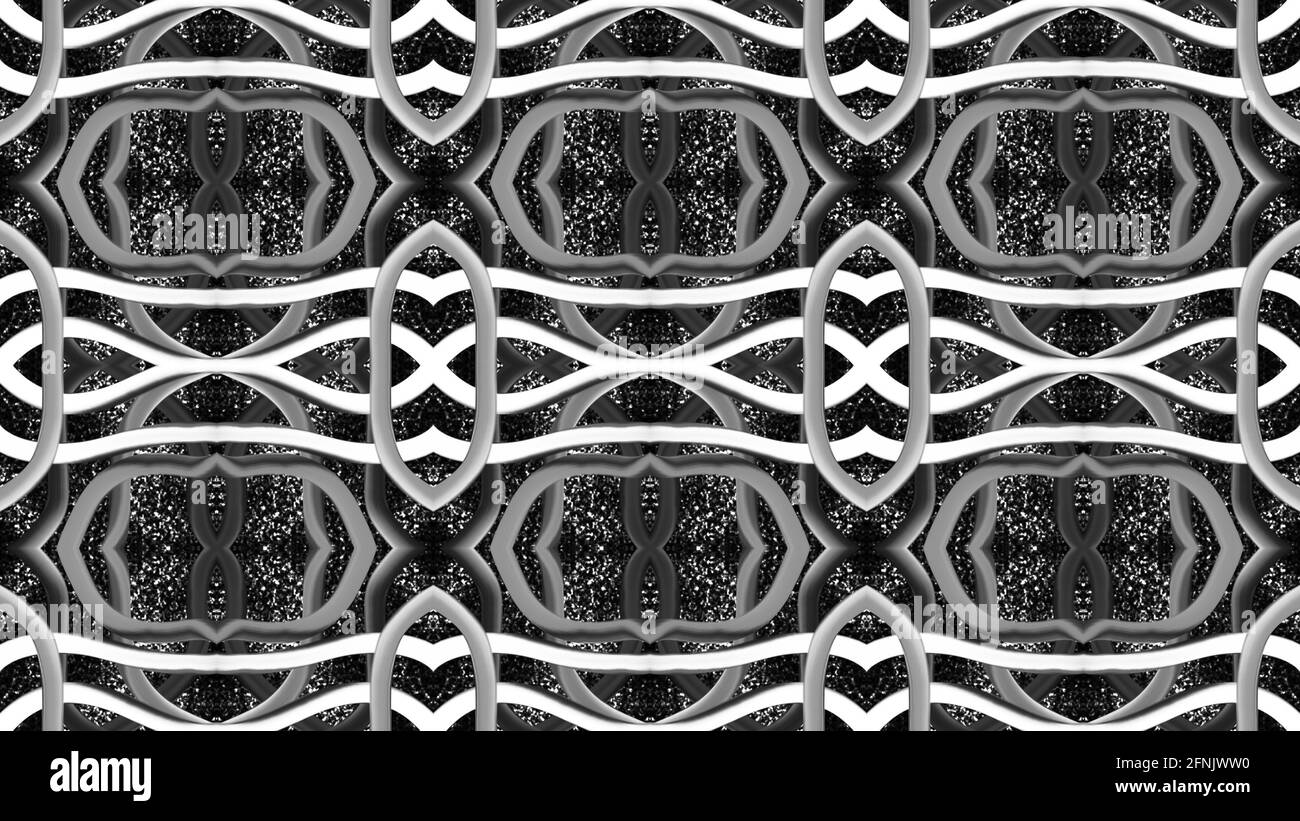 Schwarzer abstrakter Hintergrund. Abstraktes nahtloses Muster für Tapete, Hintergrund, Banner, Vorlage, Illustration, Stoff und andere Designs. Malen. Weiß. Stockfoto