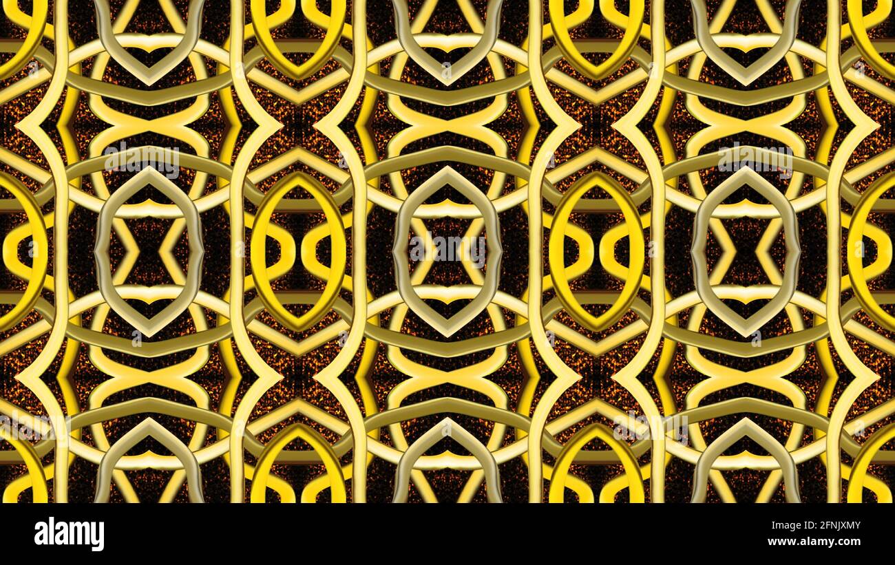Goldener abstrakter Hintergrund. Abstraktes Nahtloses Muster für Tapete, Hintergrund, Banner, Illustration, Stoff und andere Designs. Malen. Gold. Gelb. Stockfoto
