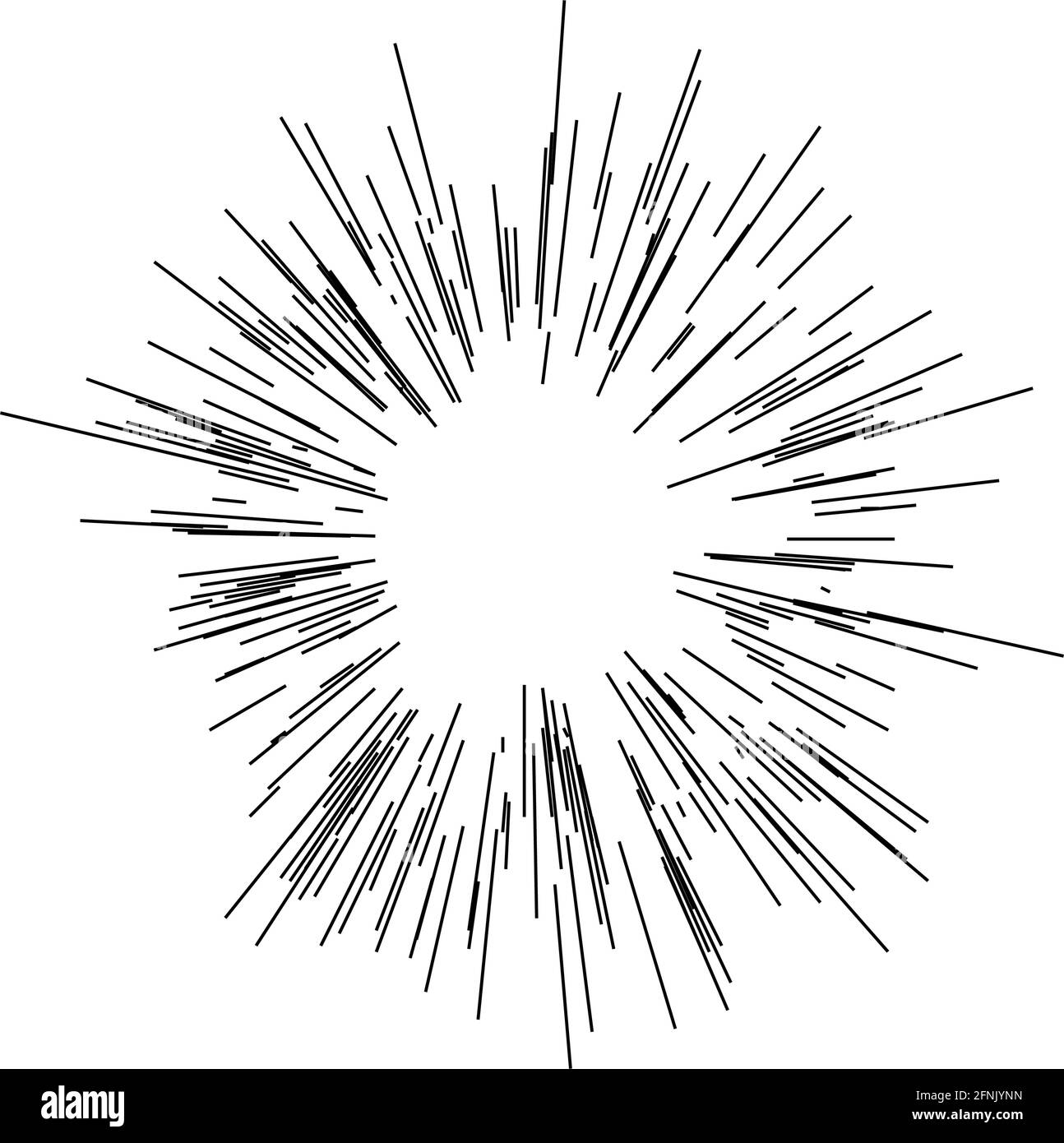 Radiale, strahlende Linien Strahlen, Strahlen. Zufällige Linien divergieren – Vektorgrafik, Clip-Art-Grafiken Stock Vektor