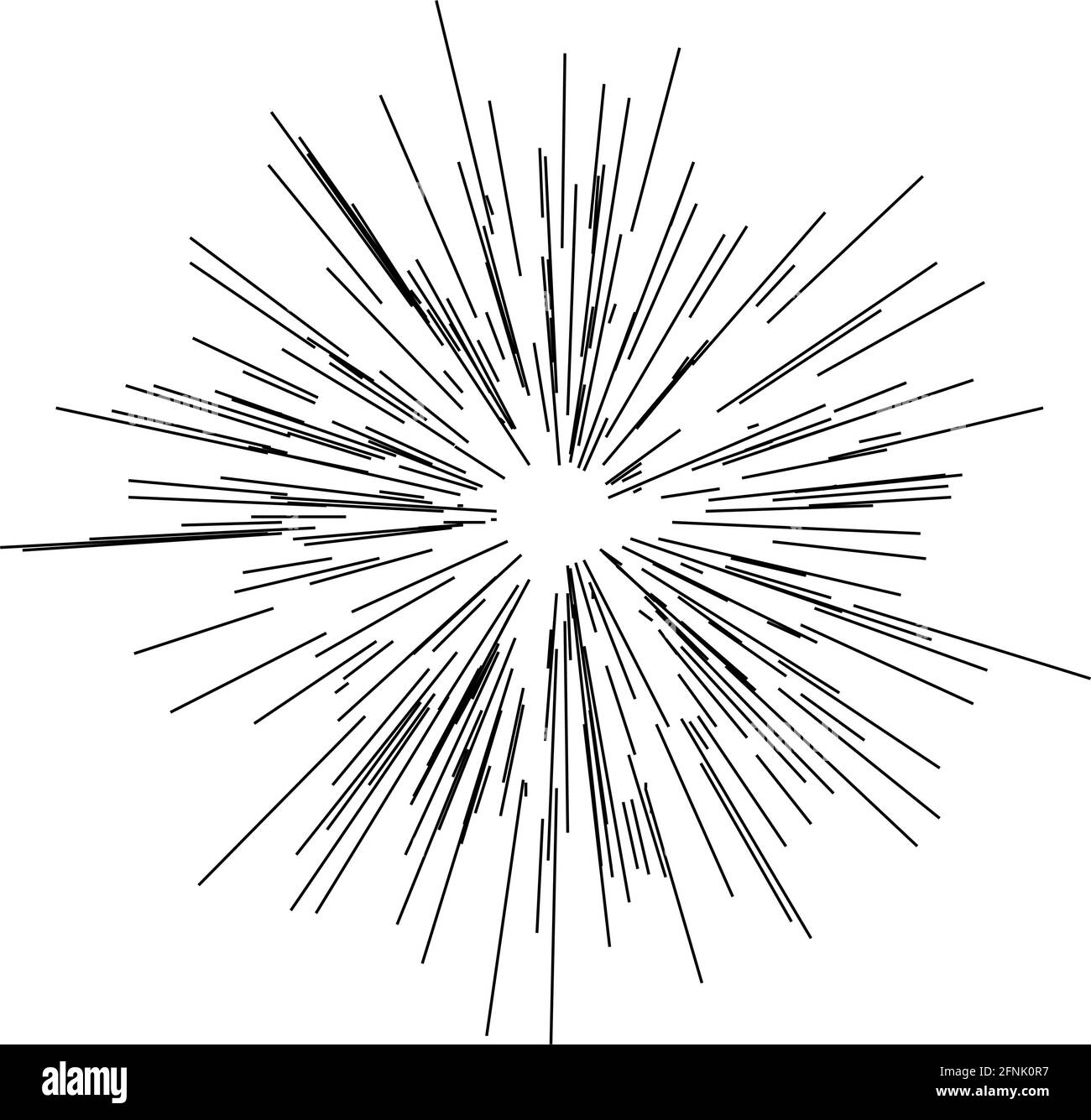 Radiale, strahlende Linien Strahlen, Strahlen. Zufällige Linien divergieren – Vektorgrafik, Clip-Art-Grafiken Stock Vektor
