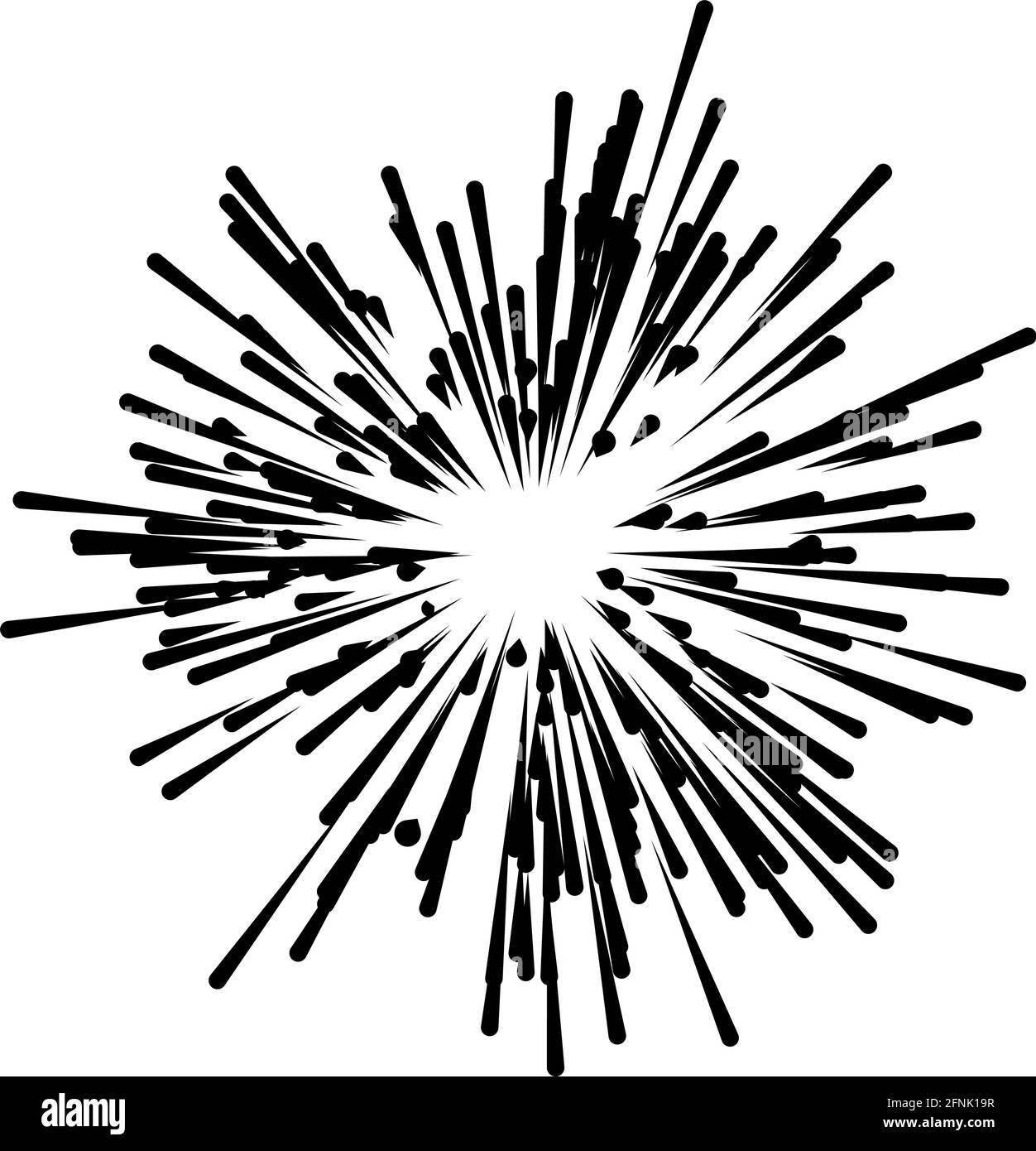 Radiale, strahlende Linien Strahlen, Strahlen. Zufällige Linien divergieren – Vektorgrafik, Clip-Art-Grafiken Stock Vektor