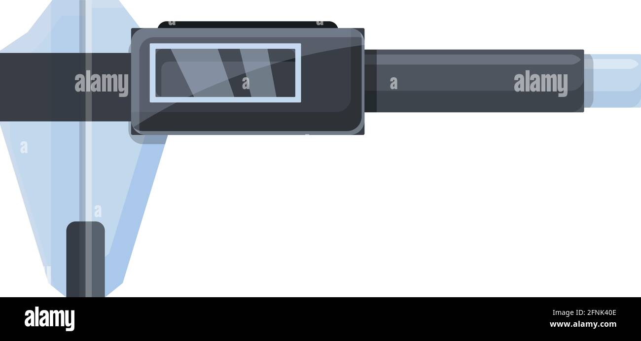 Digitales Mikrometersymbol aus Metall. Karikatur von Digital Mikrometer Metall Vektor-Symbol für Web-Design isoliert auf weißem Hintergrund Stock Vektor