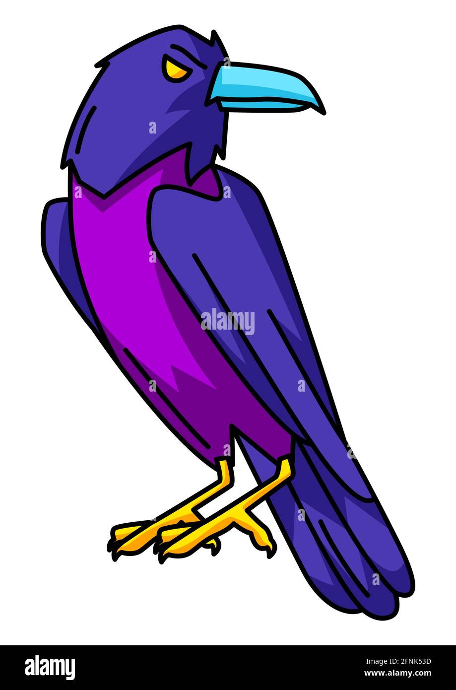 Magischer böser Rabe. Mystik, Alchemie, Spiritualität, Tattoo-Kunst Stock Vektor