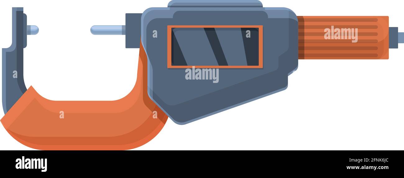 Symbol für Präzision des digitalen Mikrometers. Karikatur des digitalen Mikrometers Präzisionsvektor-Symbols für Web-Design isoliert auf weißem Hintergrund Stock Vektor