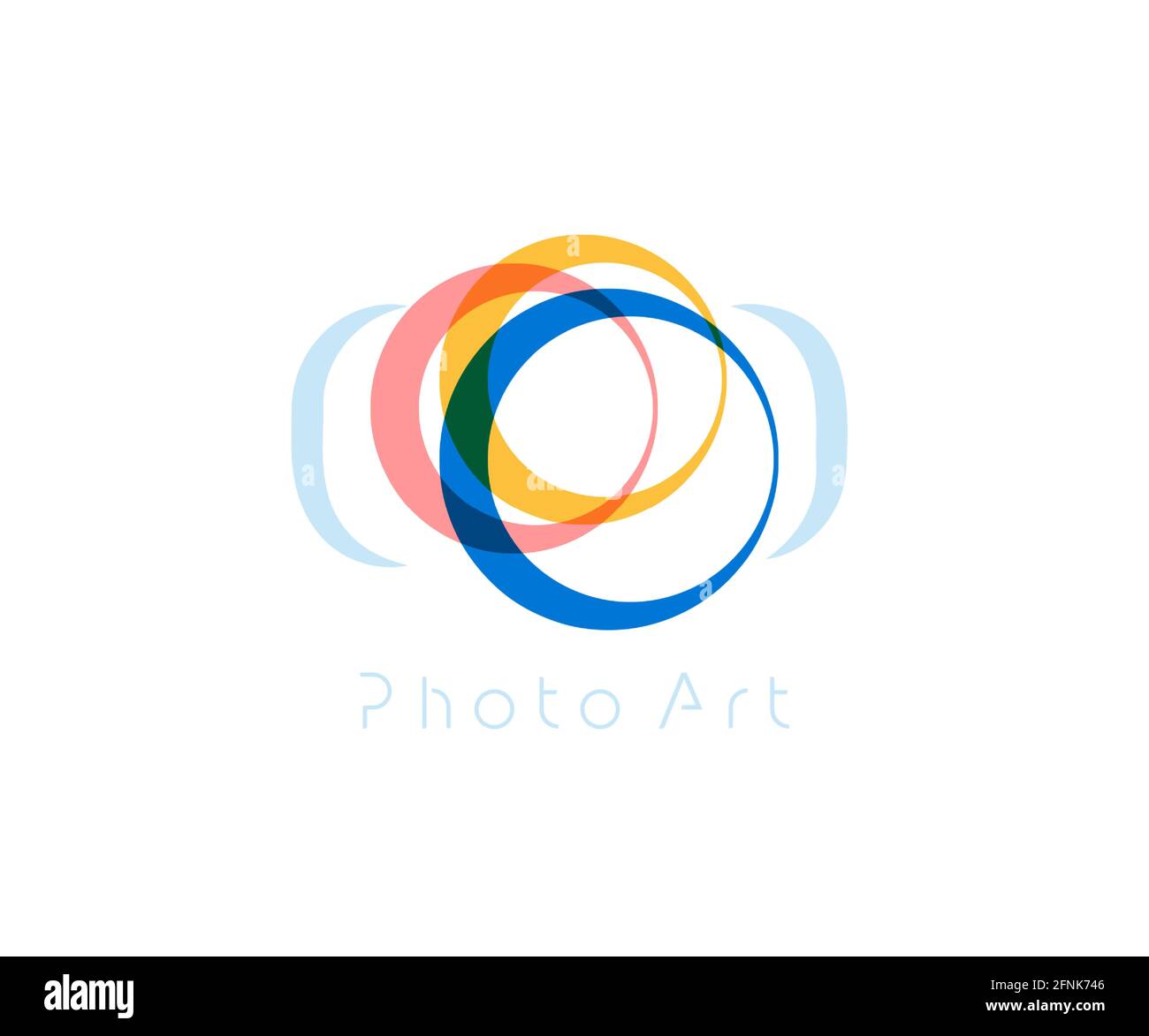Camera Abstract Vektor-Logo-Vorlage, minimales Design-Logo-Konzept für Digital Art Studio, Fotostudio, Fotograf und Foto-Editor-App Stock Vektor