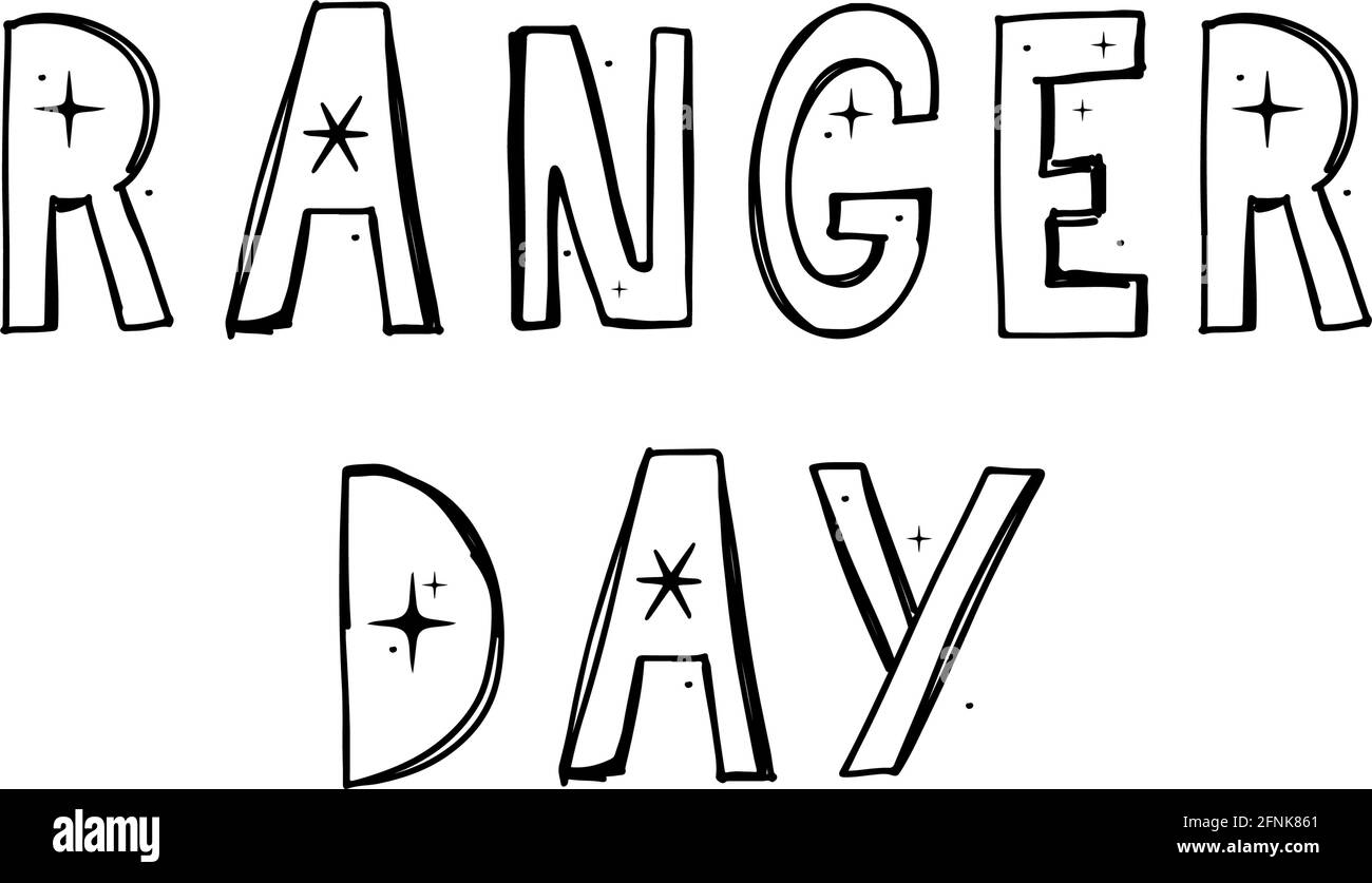 Welttag Der Ranger . Text Letter Design geeignet für Grußkarten Poster und Banner Stock Vektor