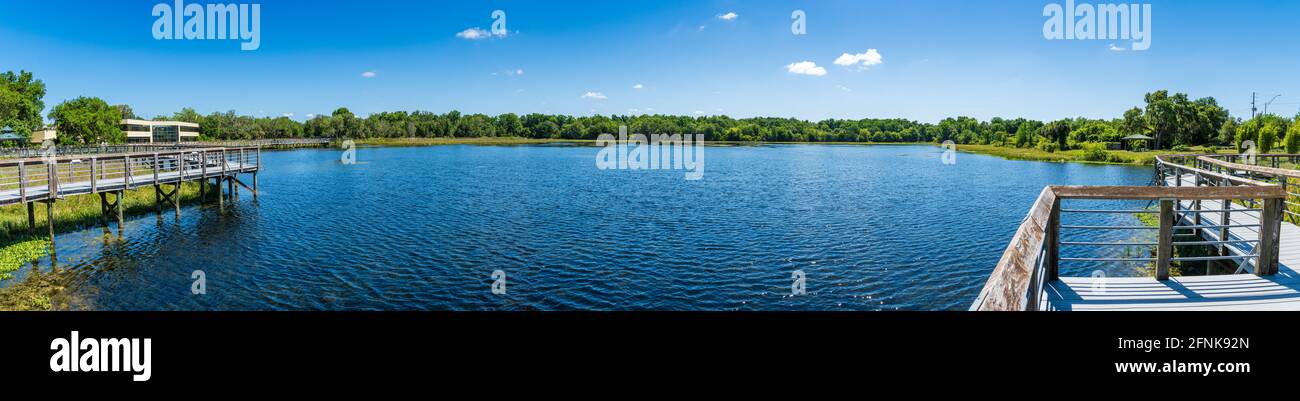 Panorama des Cooter Pond Park - Inverness, Florida, USA Stockfoto