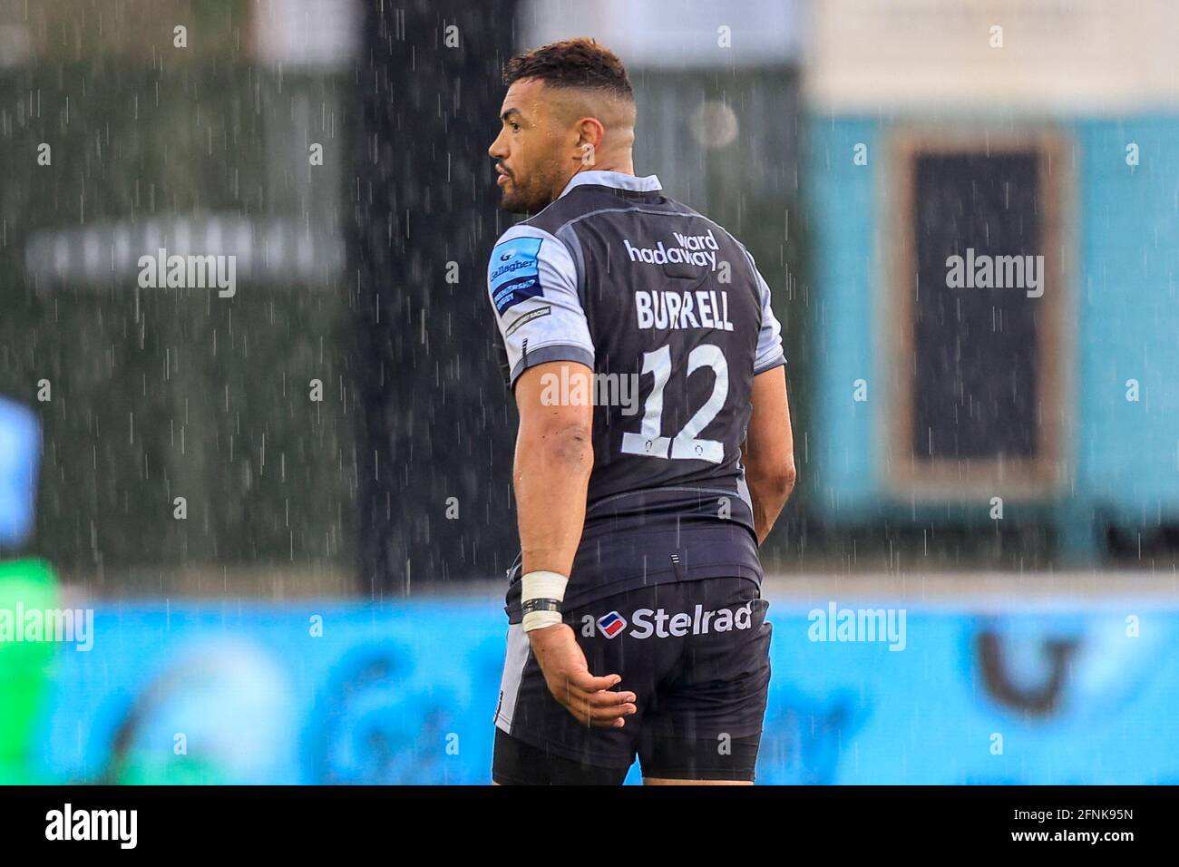 Luther Burrell von Newcastle Falcons während des Spiels Stockfoto