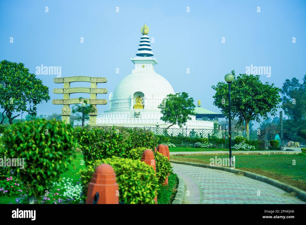 Shanti stupa Stockfoto