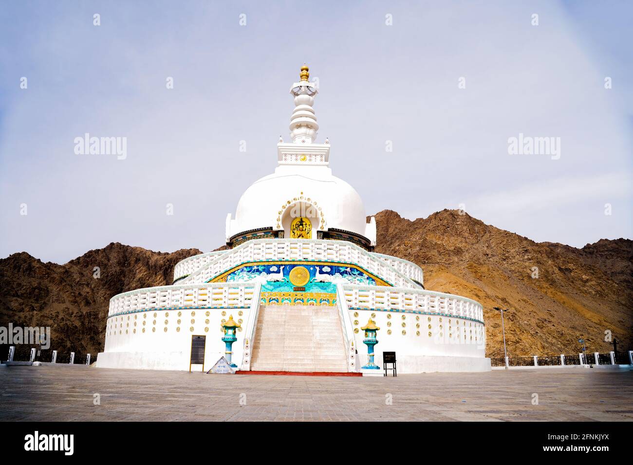 Shanti stupa Stockfoto