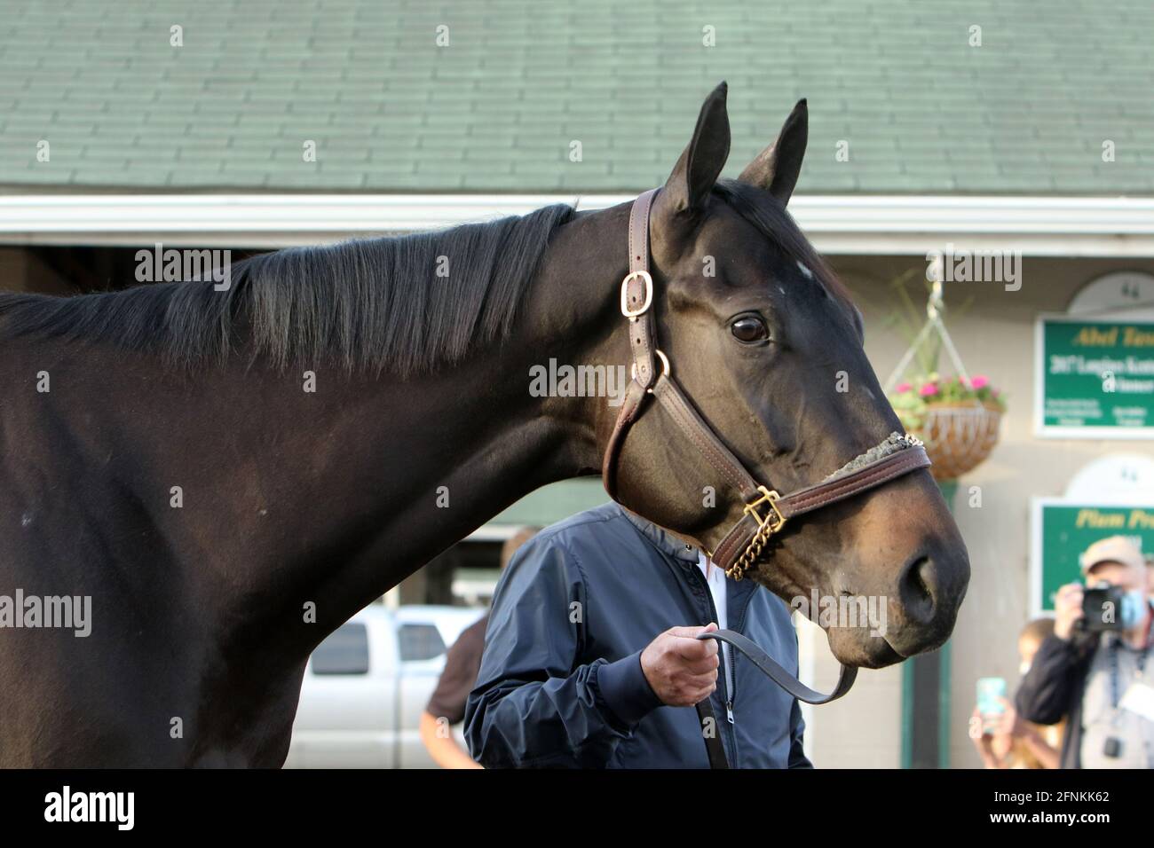 Medina Spirit der 147. Gewinner des Kentucky Derby am 2. Mai 2021 trifft die Medien Stockfoto