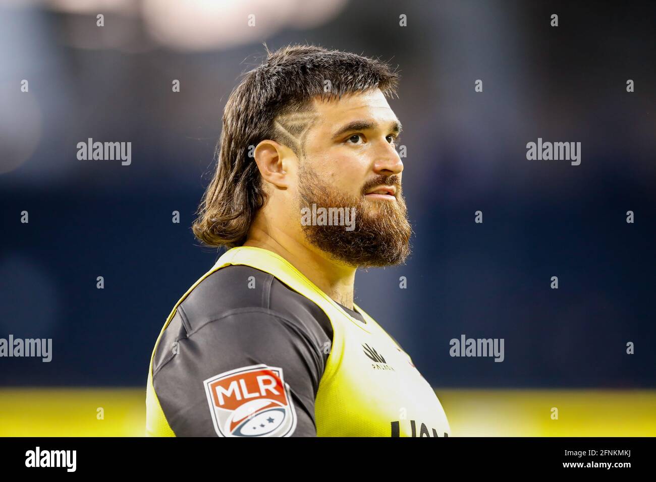 LA Giltinis Blake Rogers mit Logo-Haarschnitt während des Rugby-Spiels der Major League zwischen Utah Warriors und LA Giltinis im Sofi Stadium, Samstag, 15. Mai, Stockfoto