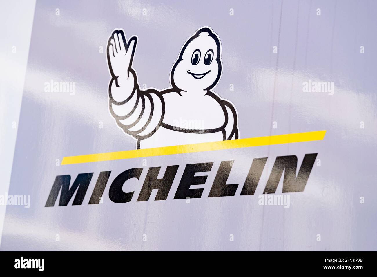 Valencia, Spanien. Mai 2021. Michelin-Logo auf dem Circuit Ricardo Tormo. Kredit: SOPA Images Limited/Alamy Live Nachrichten Stockfoto