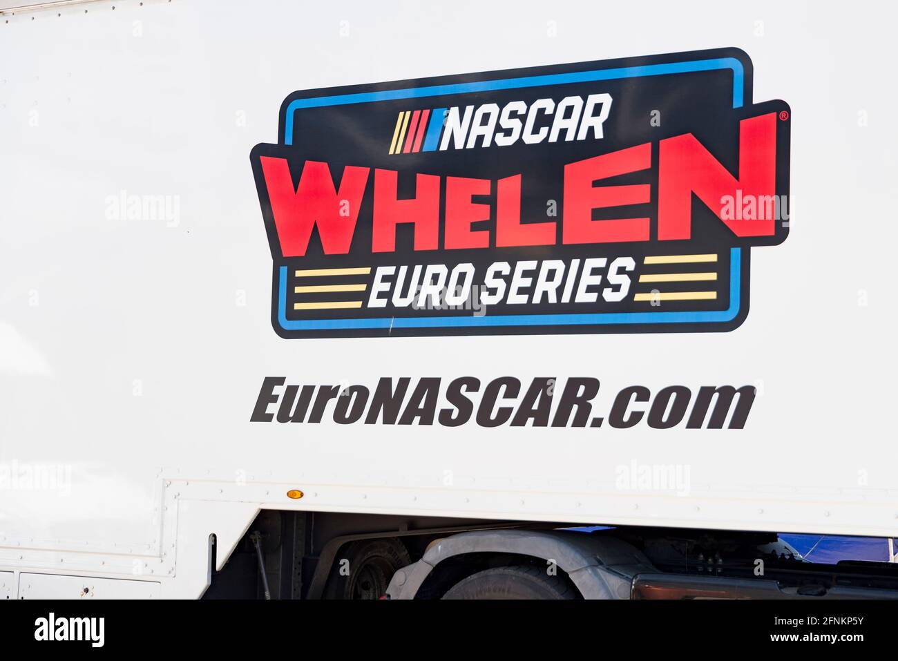 Valencia, Spanien. Mai 2021. NASCar Whelen-Logo auf dem Circuit Ricardo Tormo. (Foto: Xisco Navarro/SOPA Images/Sipa USA) Quelle: SIPA USA/Alamy Live News Stockfoto