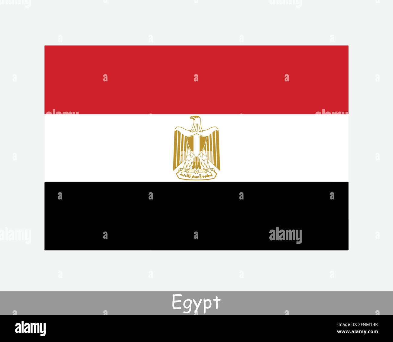 Nationale Flagge Ägyptens. Ägyptische Landesflagge. Arabische Republik Ägypten detailliertes Banner. EPS-Vektorgrafik Datei ausschneiden Stock Vektor