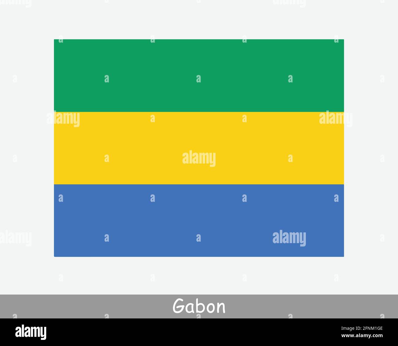 Nationalflagge von Gabun. Flagge Des Gabonaise-Landes. Gabuneser Republik Detailliertes Banner. EPS-Vektorgrafik Datei ausschneiden Stock Vektor
