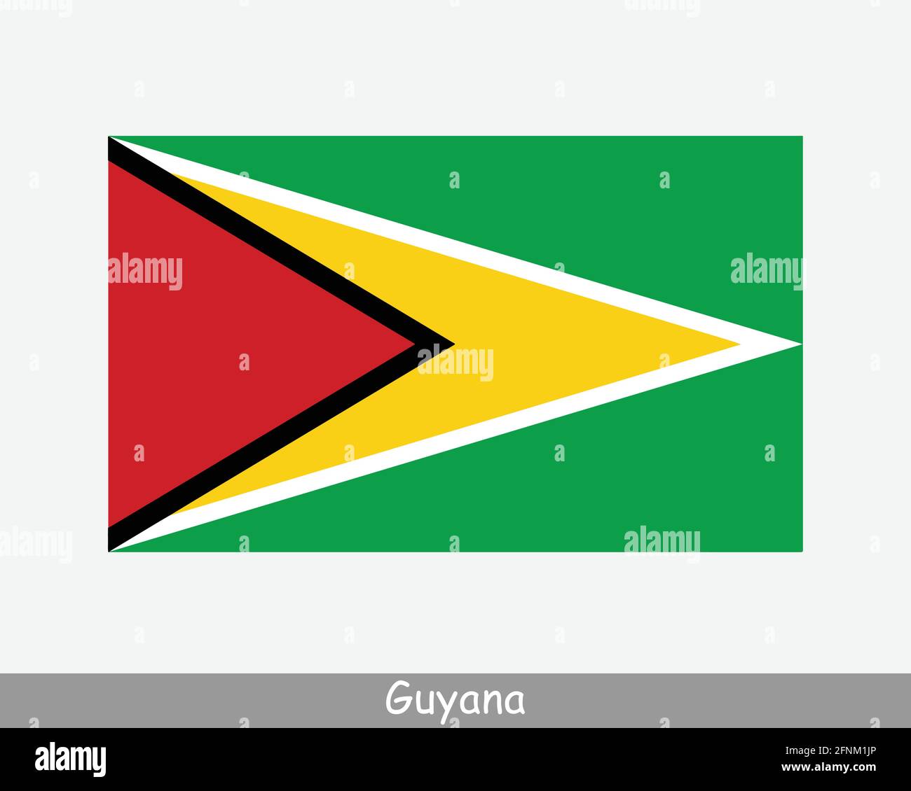 Nationale Flagge von Guyana. Flagge Des Guyanischen Landes. Kooperative Republik Guyana detailliertes Banner. EPS-Vektorgrafik Datei ausschneiden Stock Vektor