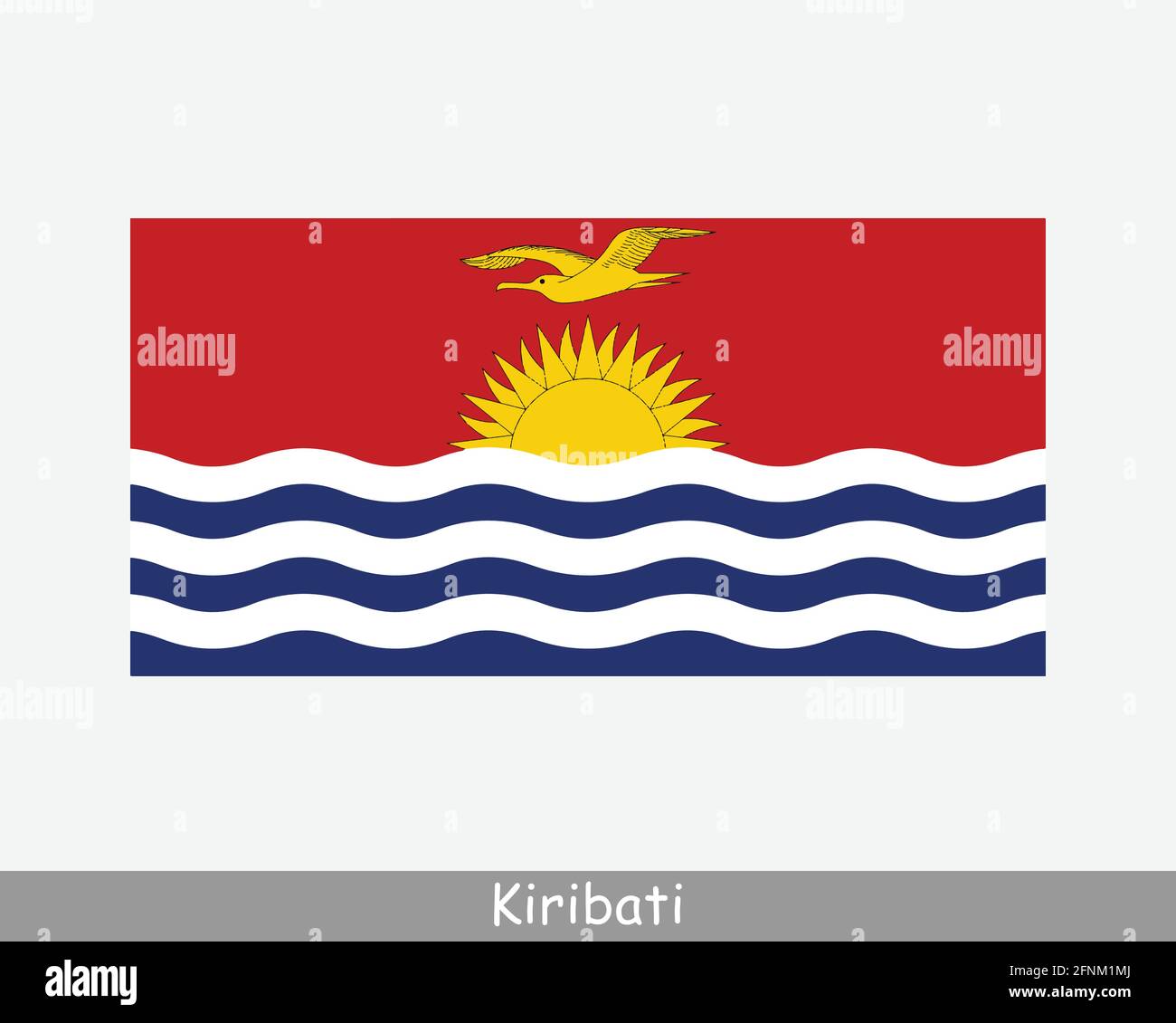 Nationale Flagge von Kiribati. Flagge der Republik Kiribati. Detailliertes Banner. EPS-Vektorgrafik Datei ausschneiden Stock Vektor