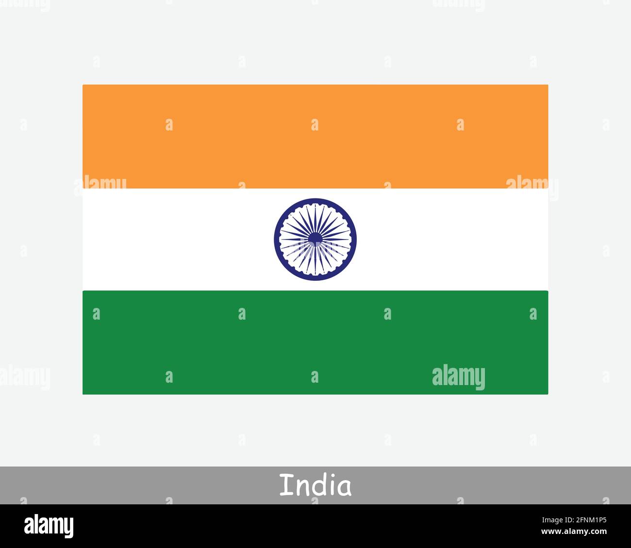 Nationale Flagge Indiens. Flagge Des Indischen Landes. Ausführliches Banner der Republik Indien. EPS-Vektorgrafik Datei ausschneiden Stock Vektor