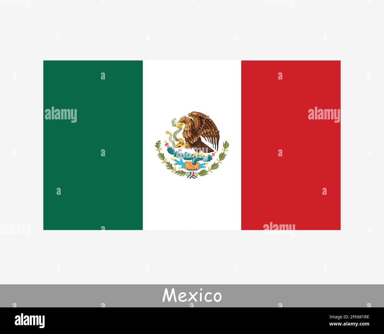 Nationale Flagge von Mexiko. Mexikanische Landesflagge. Ausführliches Banner Der Vereinigten Mexikanischen Staaten. EPS-Vektorgrafik-Datei Stock Vektor