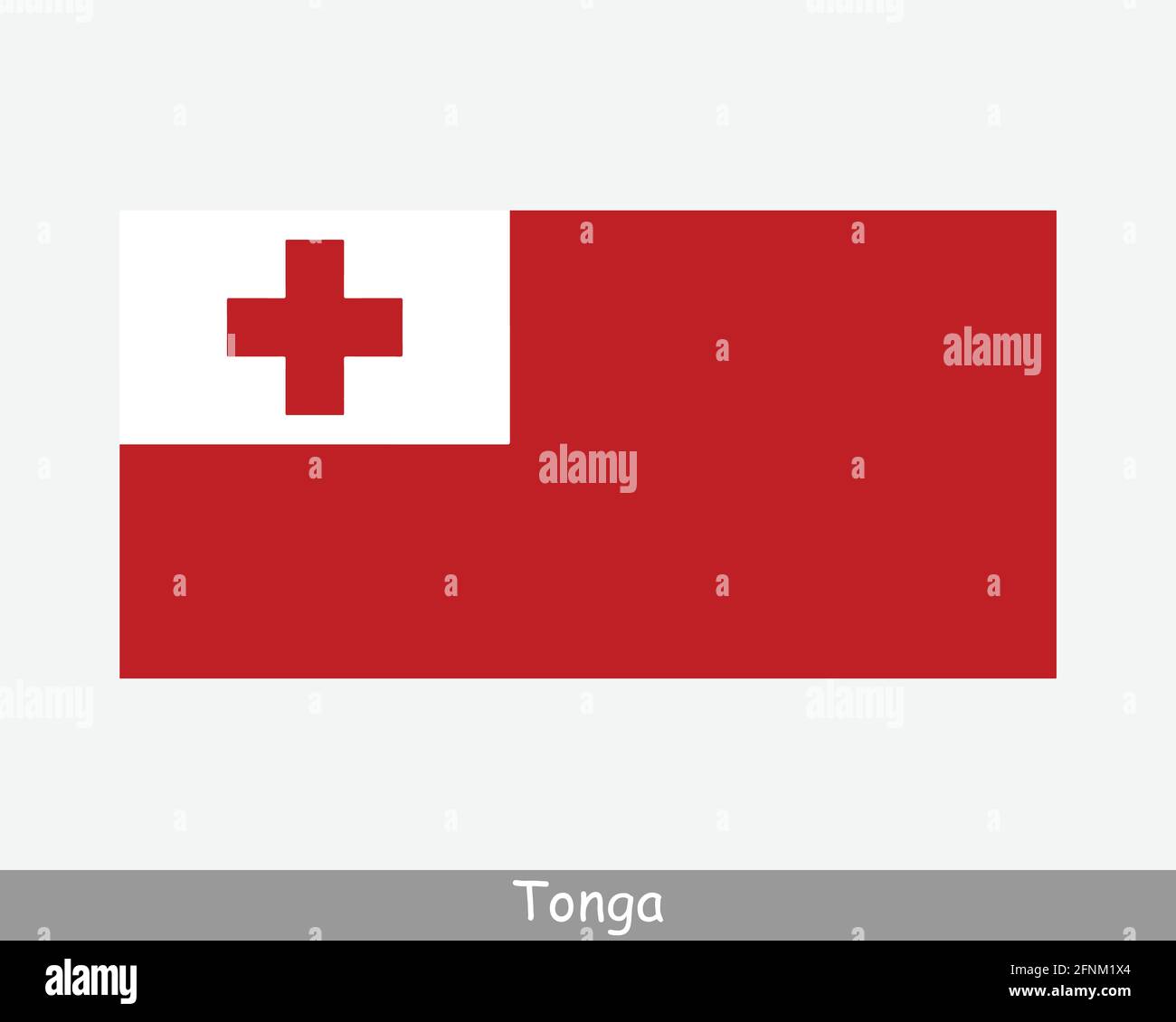 Nationalflagge von Tonga. Flagge Des Tongan-Landes. Ausführliches Banner des Königreichs Tonga. EPS-Vektorgrafik Datei ausschneiden Stock Vektor