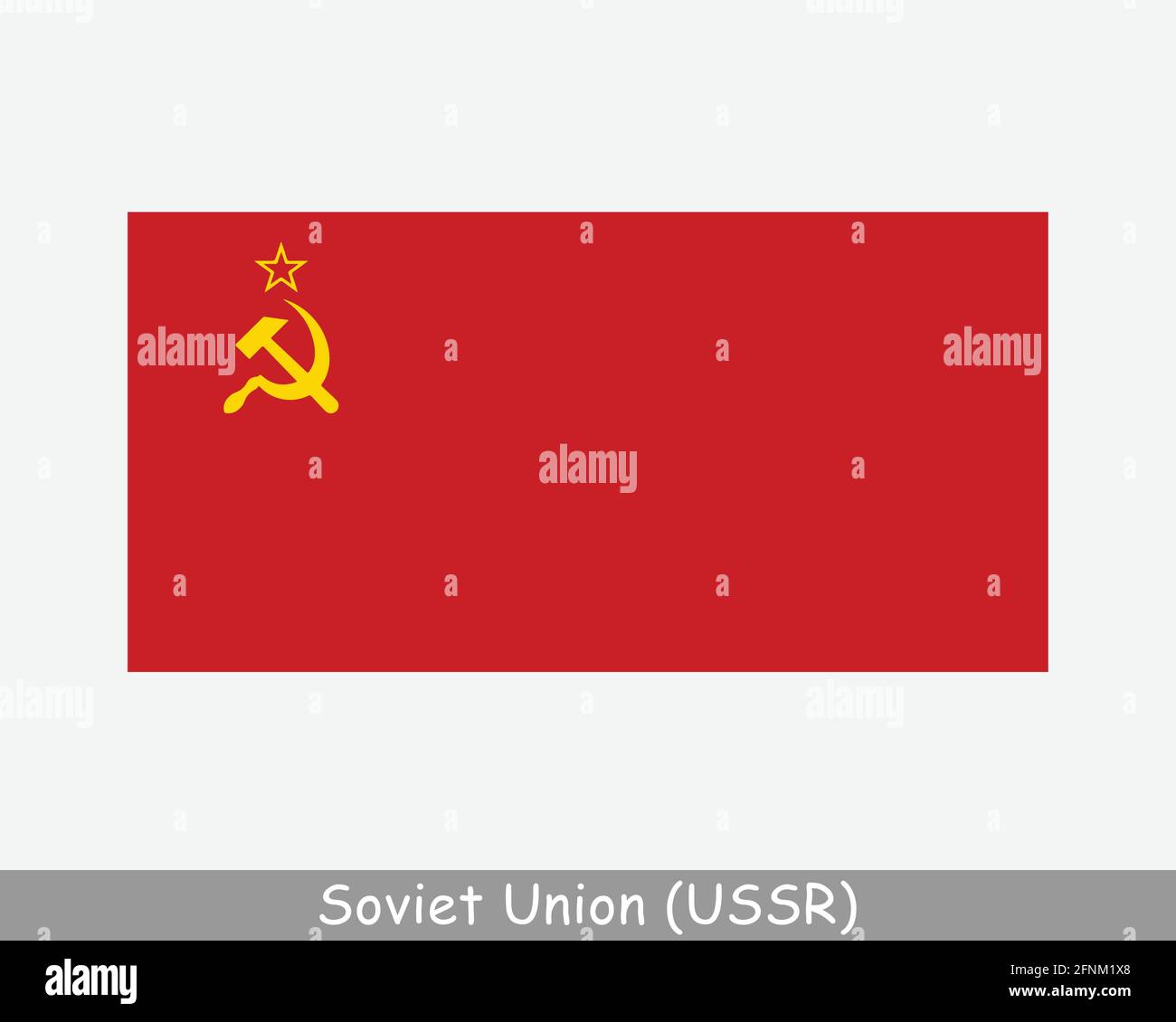 Nationalflagge der Sowjetunion. Flagge des Landes der UdSSR. Union der Sozialistischen Sowjetrepubliken detailliertes Banner. EPS-Vektorgrafik Datei ausschneiden Stock Vektor