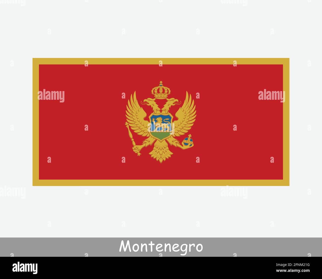 Nationale Flagge von Montenegro. Flagge Des Landes Von Österreich Detailliertes Banner. EPS-Vektorgrafik-Datei Stock Vektor