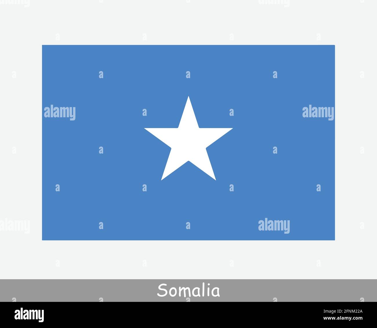 Nationale Flagge Somalias. Flagge Des Somalischen Landes. Bundesrepublik Somalia detailliertes Banner. EPS-Vektorgrafik Datei ausschneiden Stock Vektor