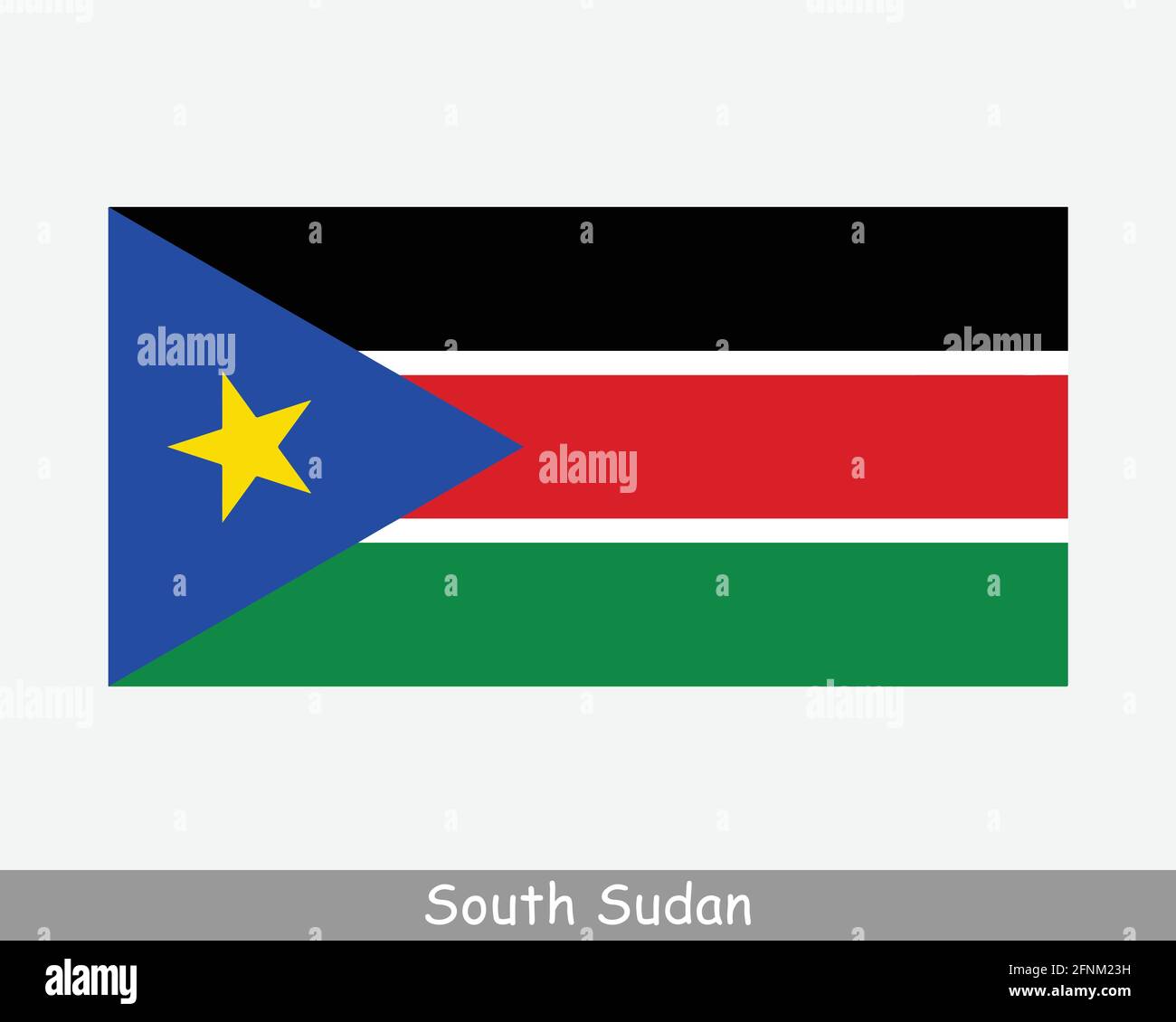 Nationale Flagge des Südsudan. Südsudanesische Landesflagge. Republik Südsudan detailliertes Banner. EPS-Vektorgrafik Datei ausschneiden Stock Vektor