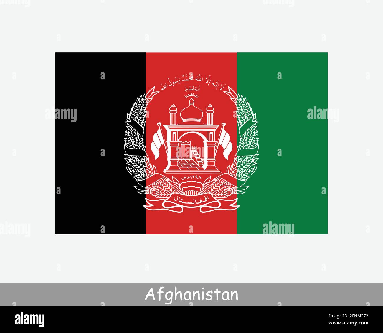 Nationale Flagge Afghanistans. Afghanische Landesflagge. Islamische Republik Afghanistan detailliertes Banner. EPS-Vektorgrafik Datei ausschneiden Stock Vektor