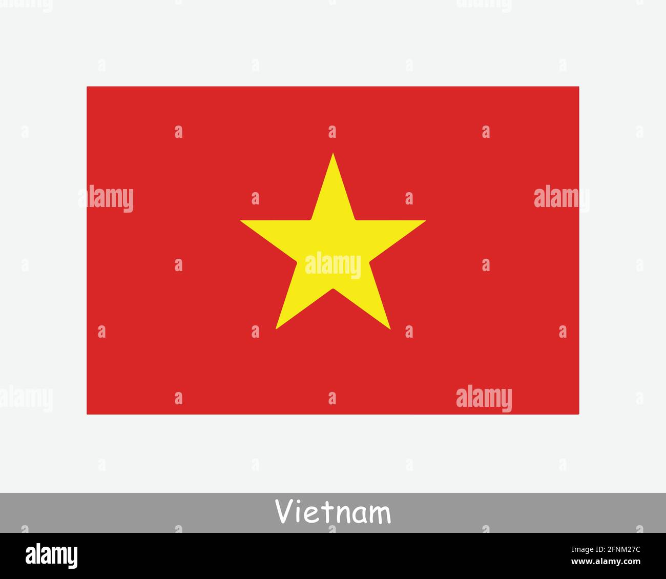 Nationale Flagge von Vietnam. Vietnamesische Landesflagge. Sozialistische Republik Vietnam detailliertes Banner. EPS-Vektorgrafik Datei ausschneiden Stock Vektor