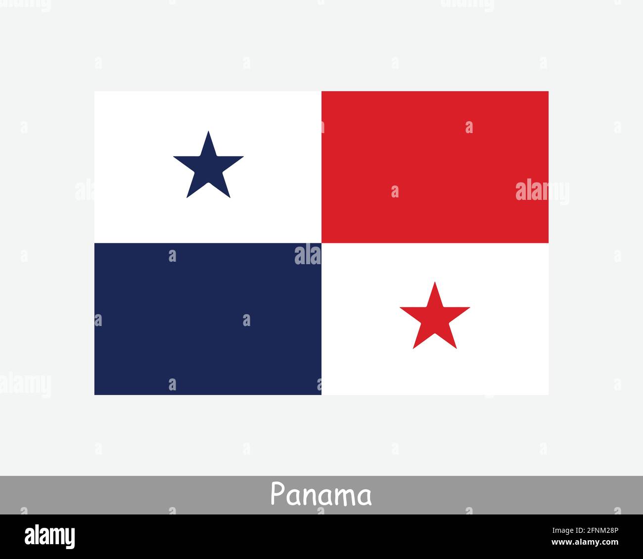 Nationale Flagge von Panama. Flagge Des Panamaischen Landes. Republik Panama detailliertes Banner. EPS-Vektorgrafik Datei ausschneiden Stock Vektor